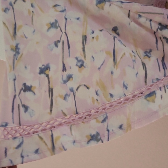 Haute Hippie Tribal Floral Print Flutter Sleeve Peasant Blouse Top - Picture 4 of 5